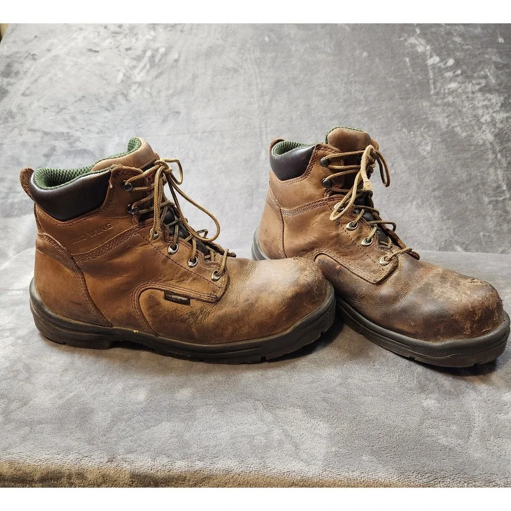 Red Wing Boots Mens 12 Brown Leather 2240 King Toe Waterproof Safety Work